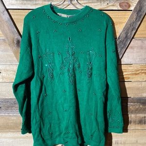 Vintage CP Collection Hand Beaded Sweater Size M